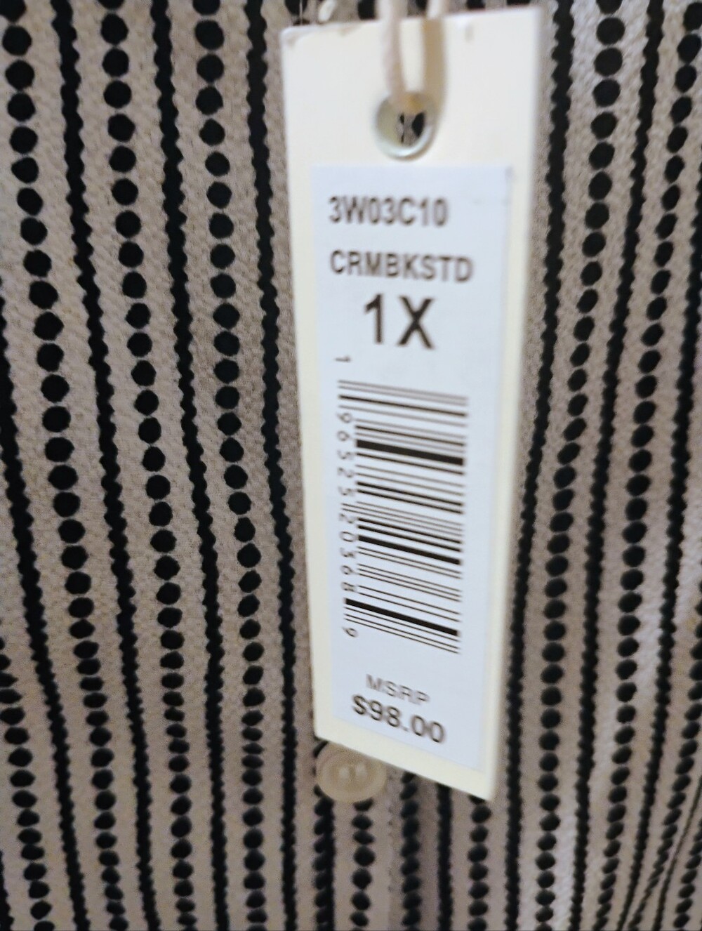 NWT $98 Max Studio Stripe White Black Midi Skirt Button Front - Picture 4 of 8